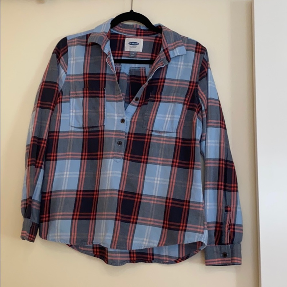 Flannel Pull-over button up